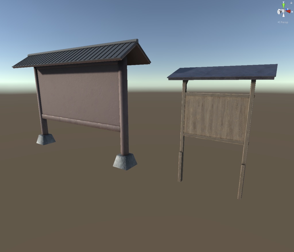 和風の掲示板の3Dモデル(2種)