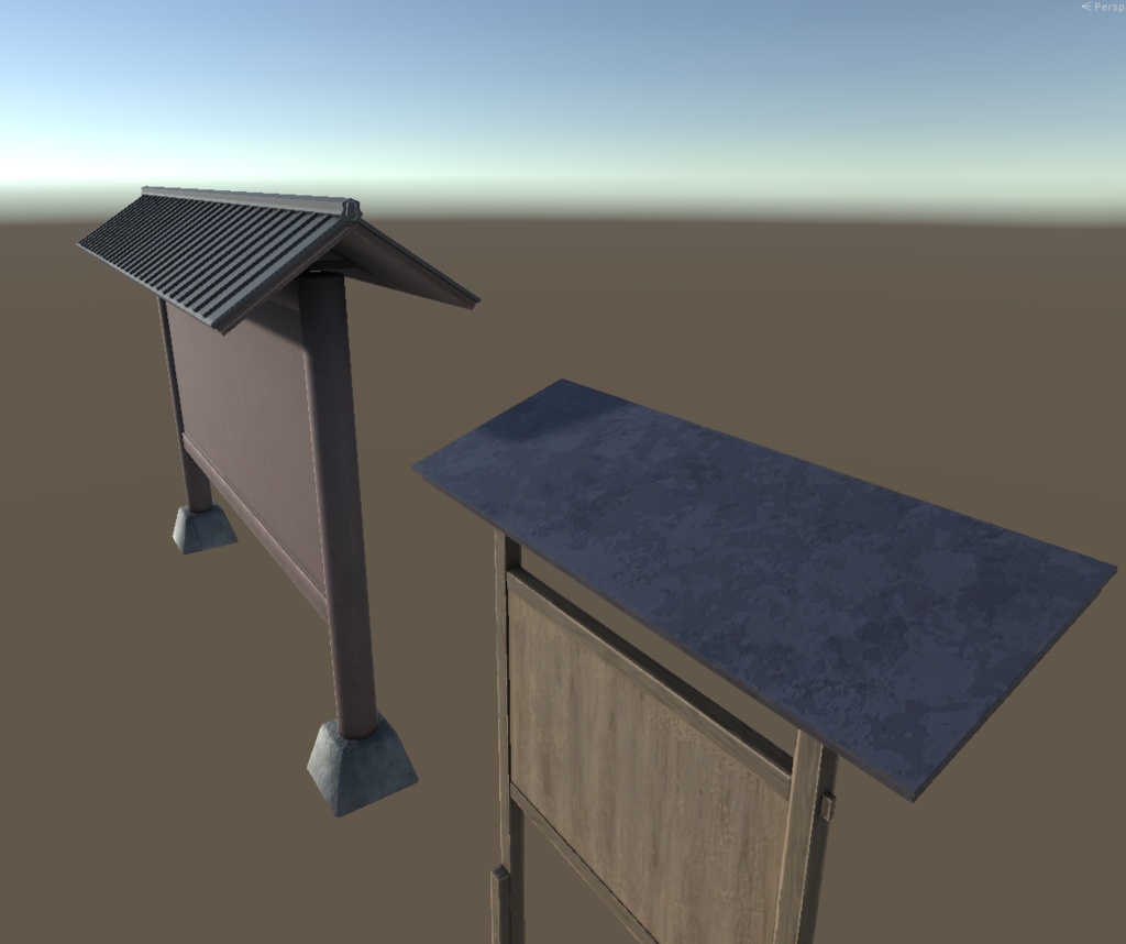 和風の掲示板の3Dモデル(2種)