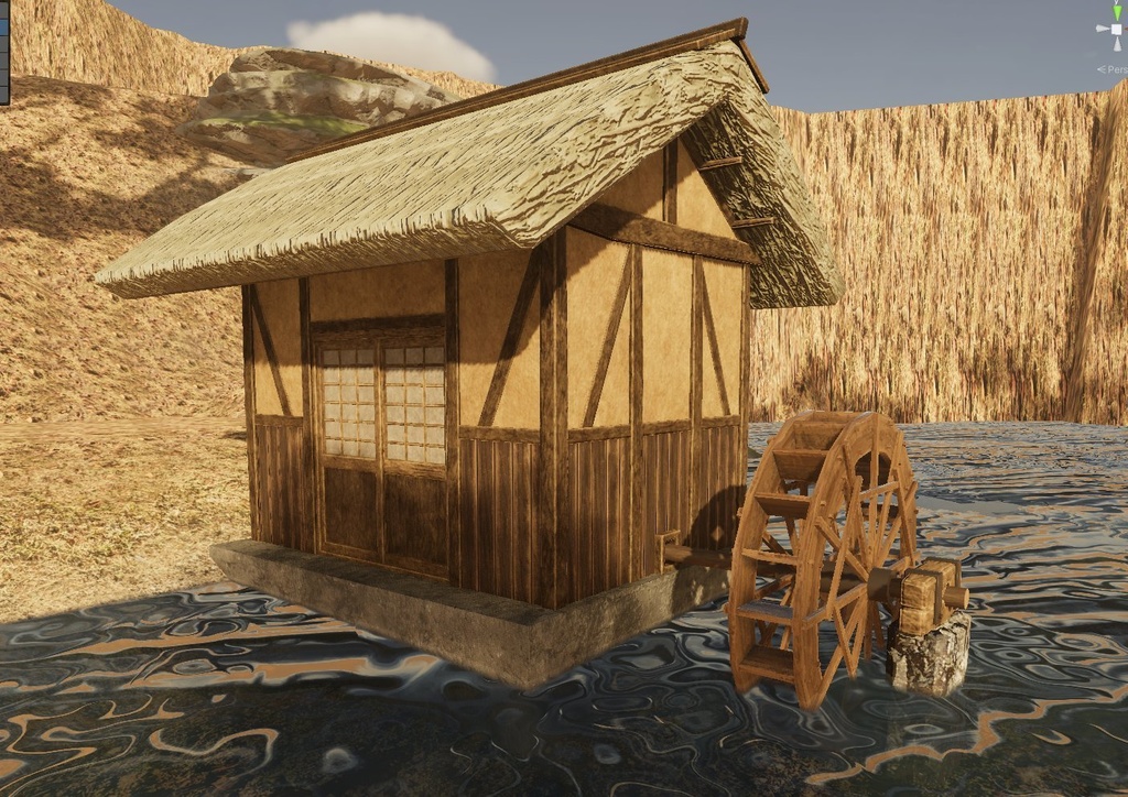 和風の水車小屋の3Dモデル(水車回転対応) - nikawaなんか作る 和風の水車小屋の3Dモデル(水車回転対応) - nikawaなんか作る