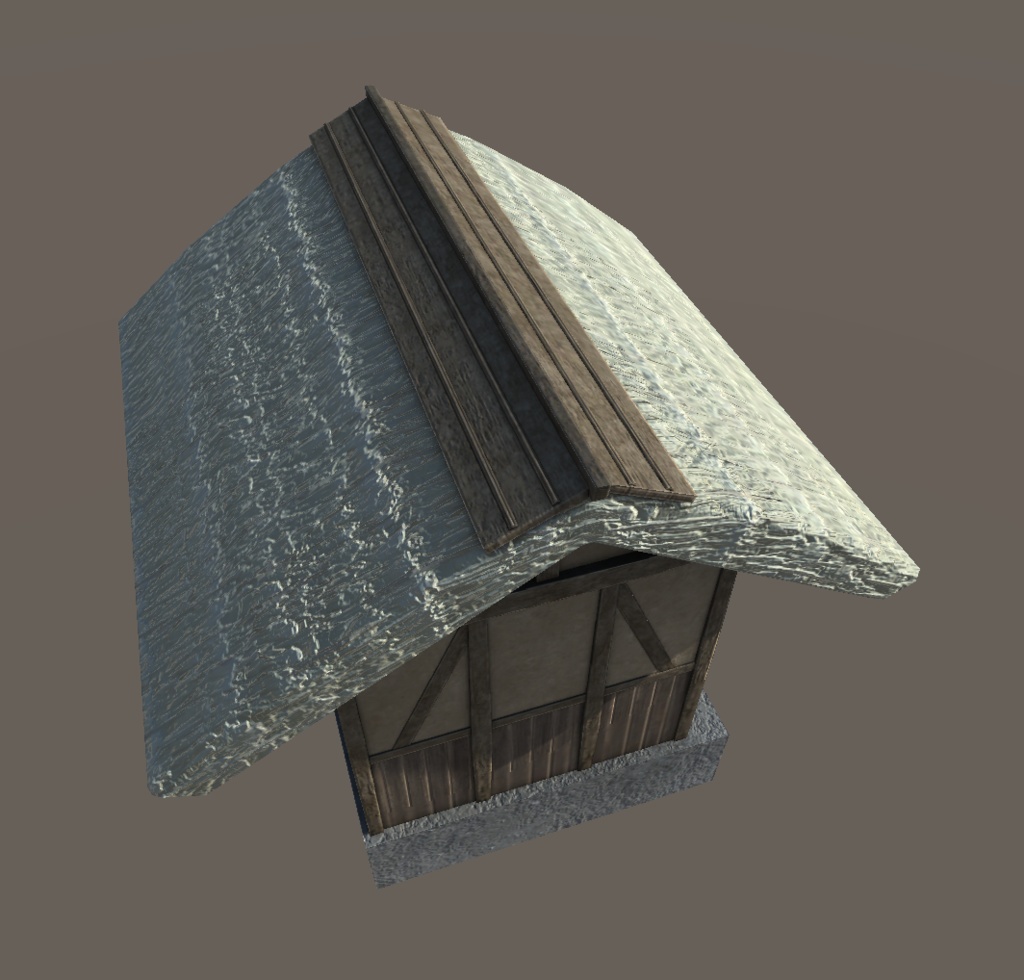 和風の水車小屋の3Dモデル(水車回転対応)