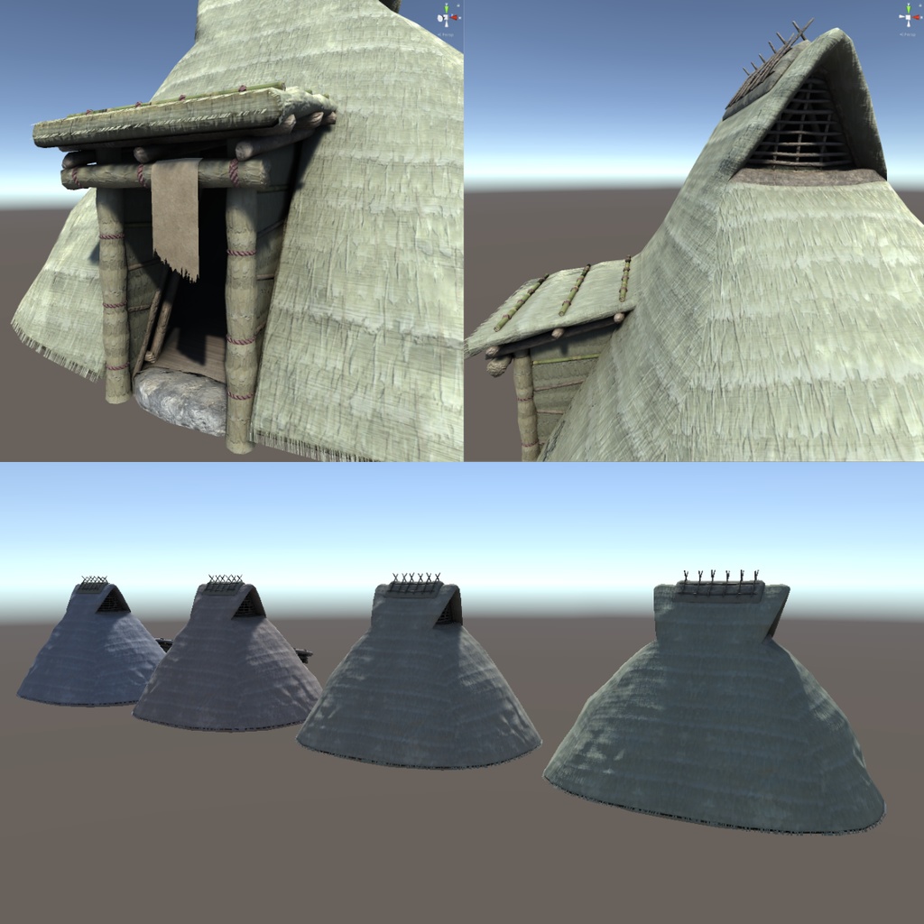 竪穴式住居の3Dモデル【弥生】