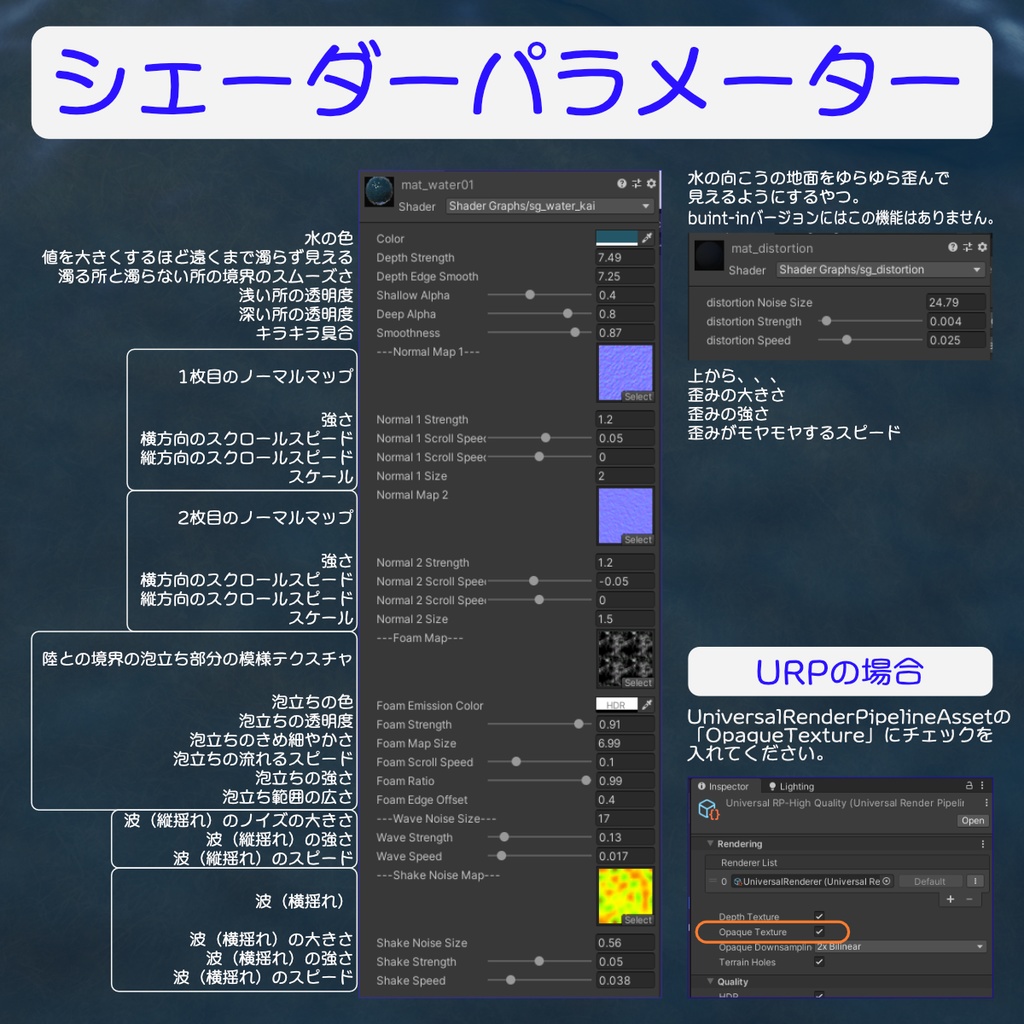 【unity】水面シェーダー 改良版