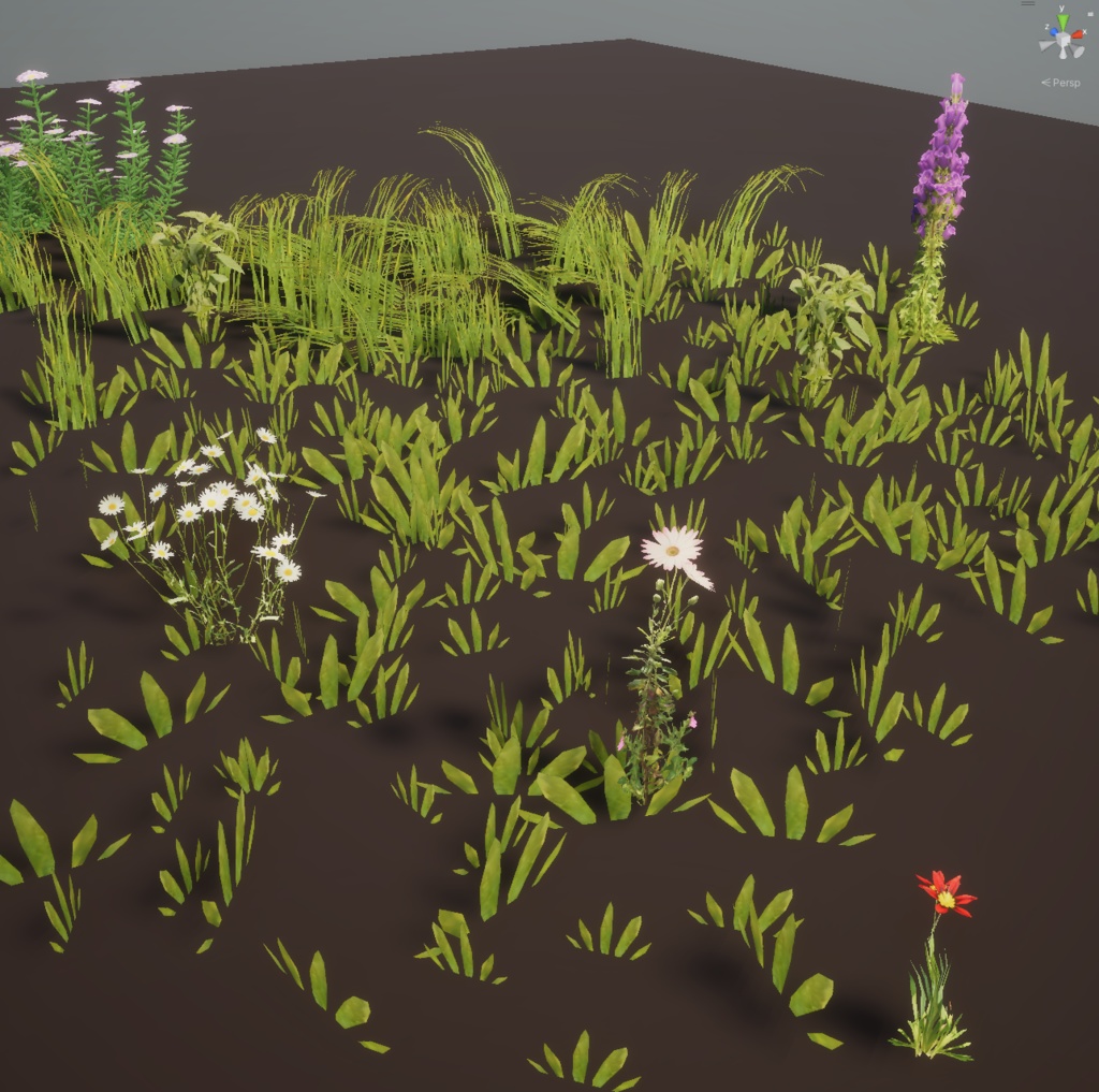 花と草の3Dモデル(17種類)