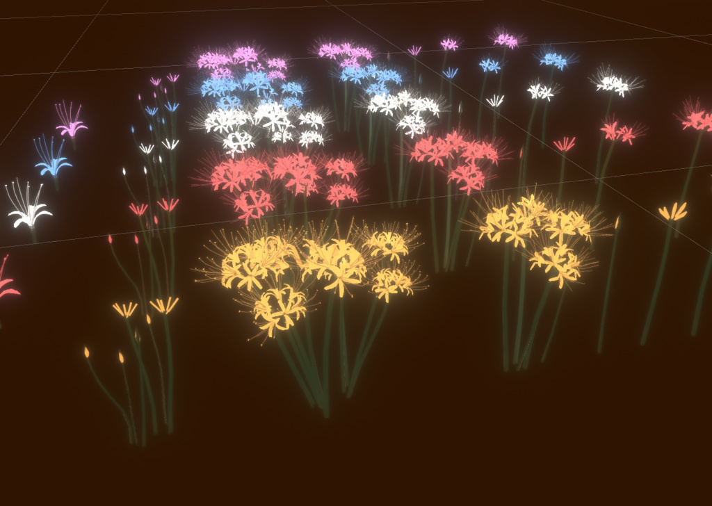 彼岸花の3Dモデル(5色)