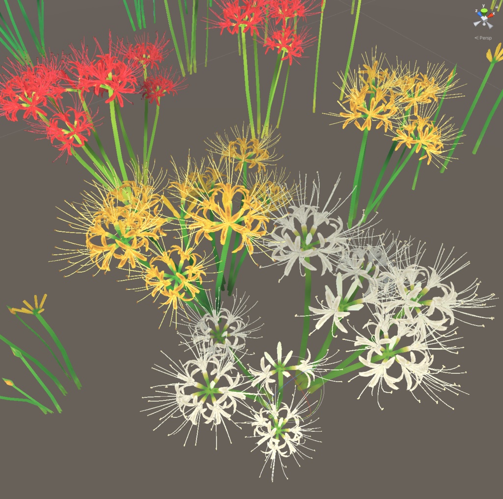 彼岸花の3Dモデル(5色)