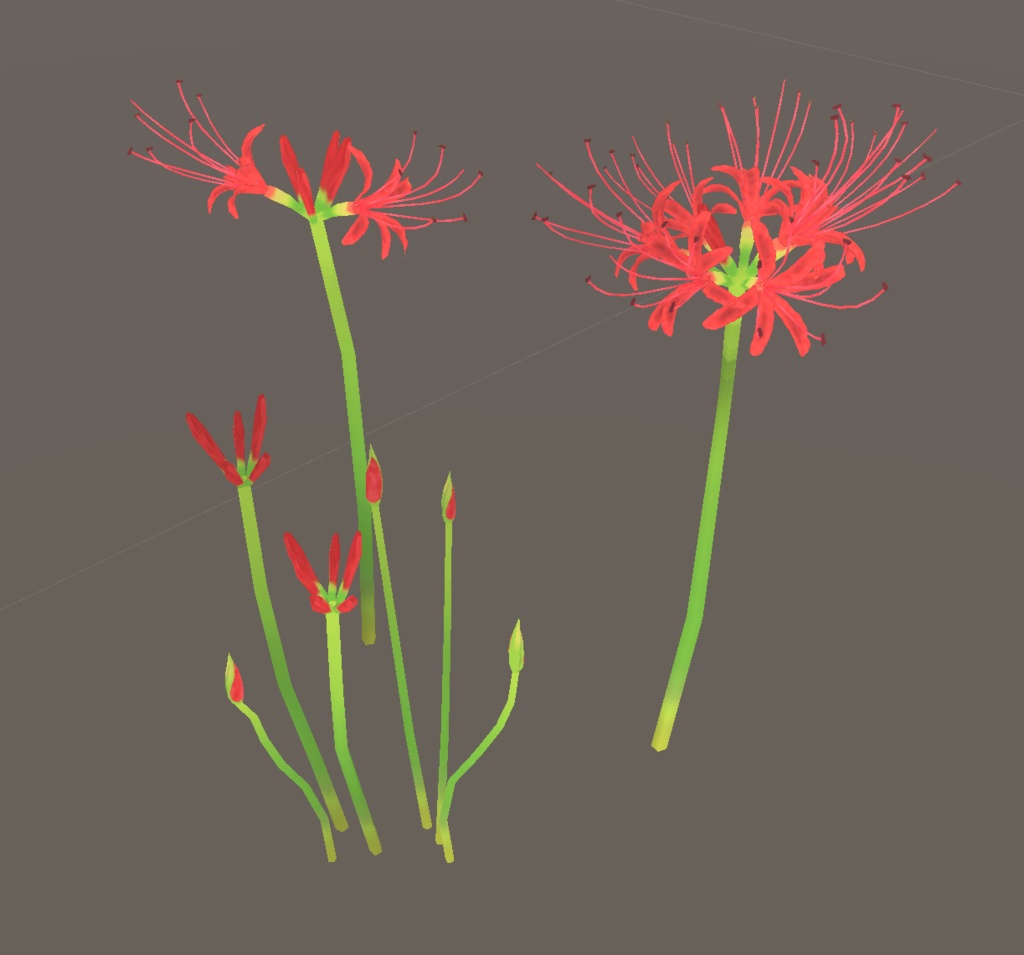 彼岸花の3Dモデル(5色)