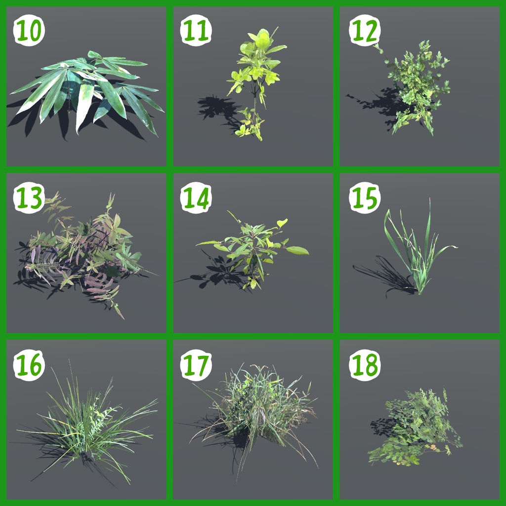 草々の3Dモデル vol.1(21種)