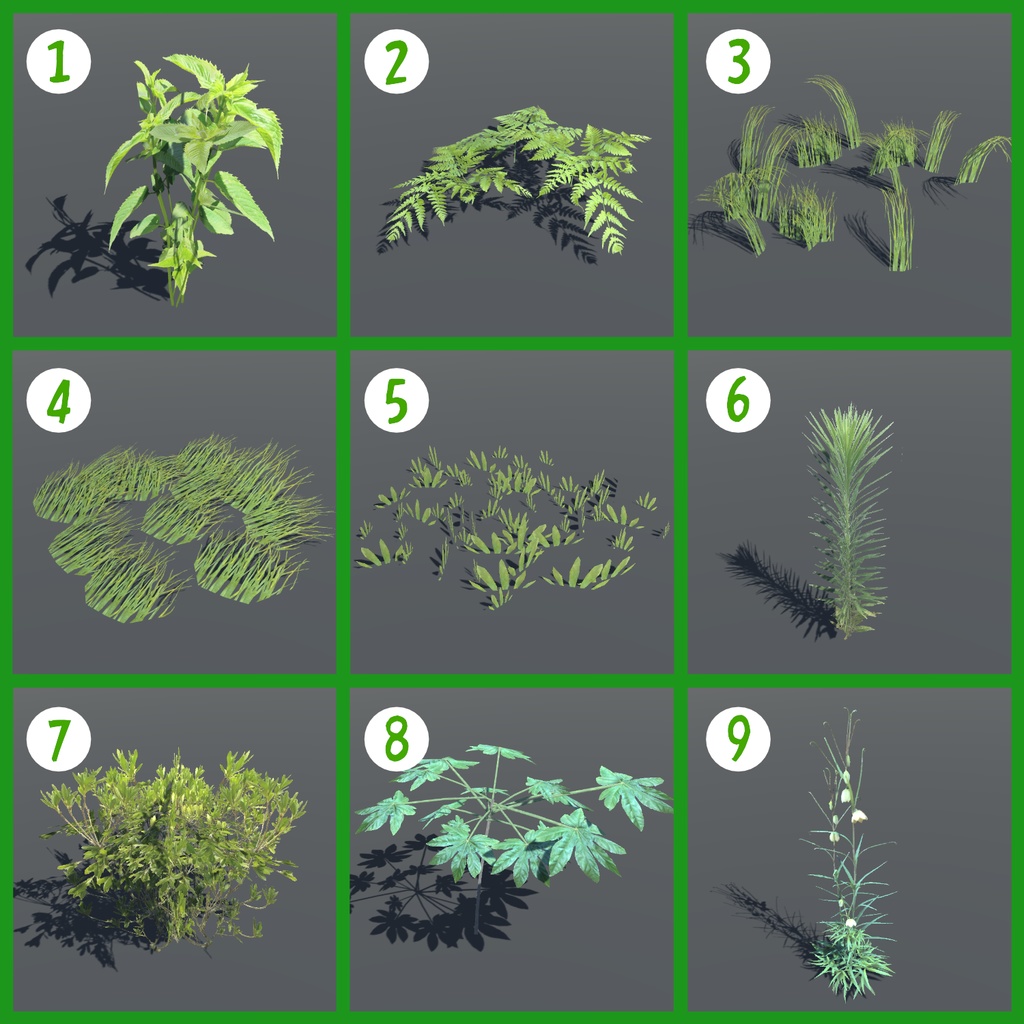 草々の3Dモデル vol.1(21種)