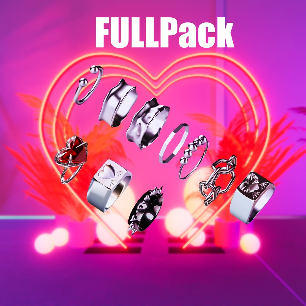 【全アバター対応】ハートの指輪セット【VRChat】