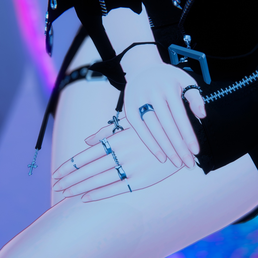 【全アバター対応】ハートの指輪セット【VRChat】