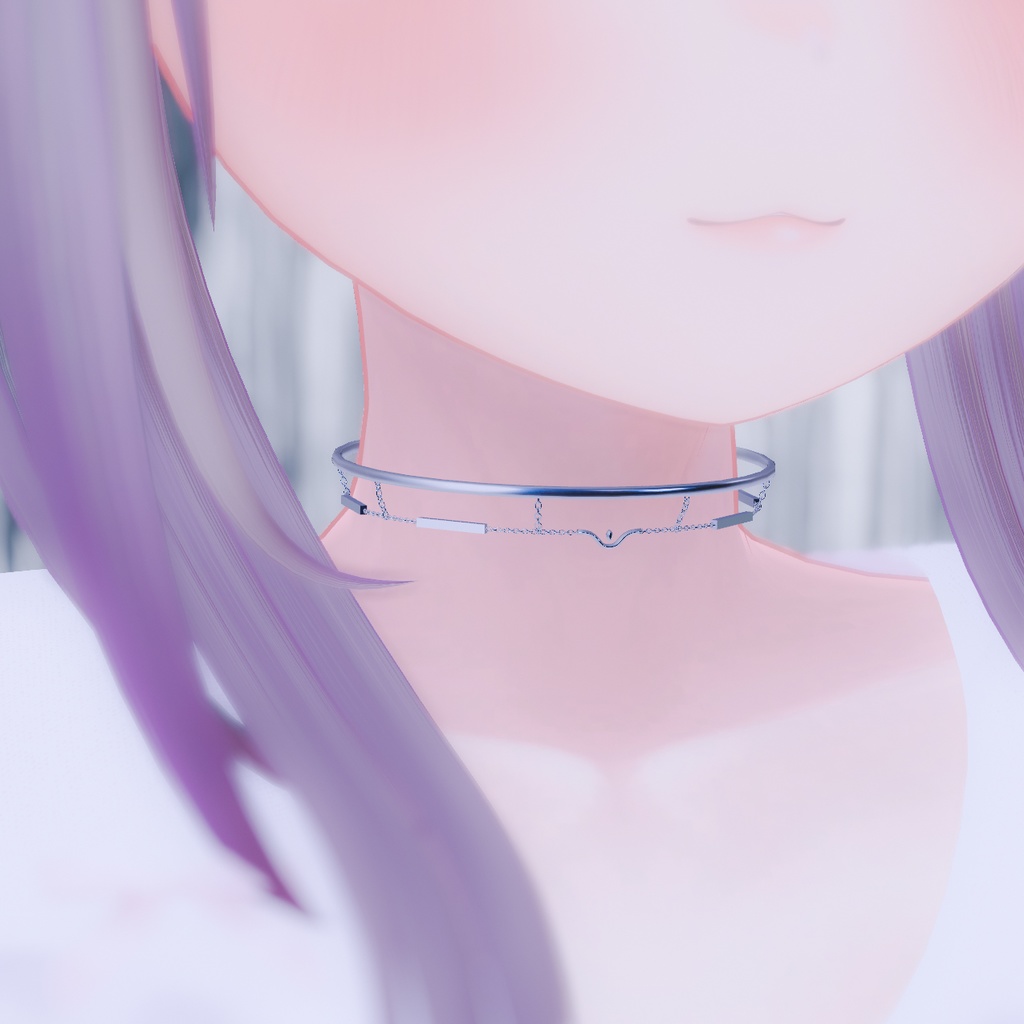 【無料配布】シルバーチョーカー【VRChat】