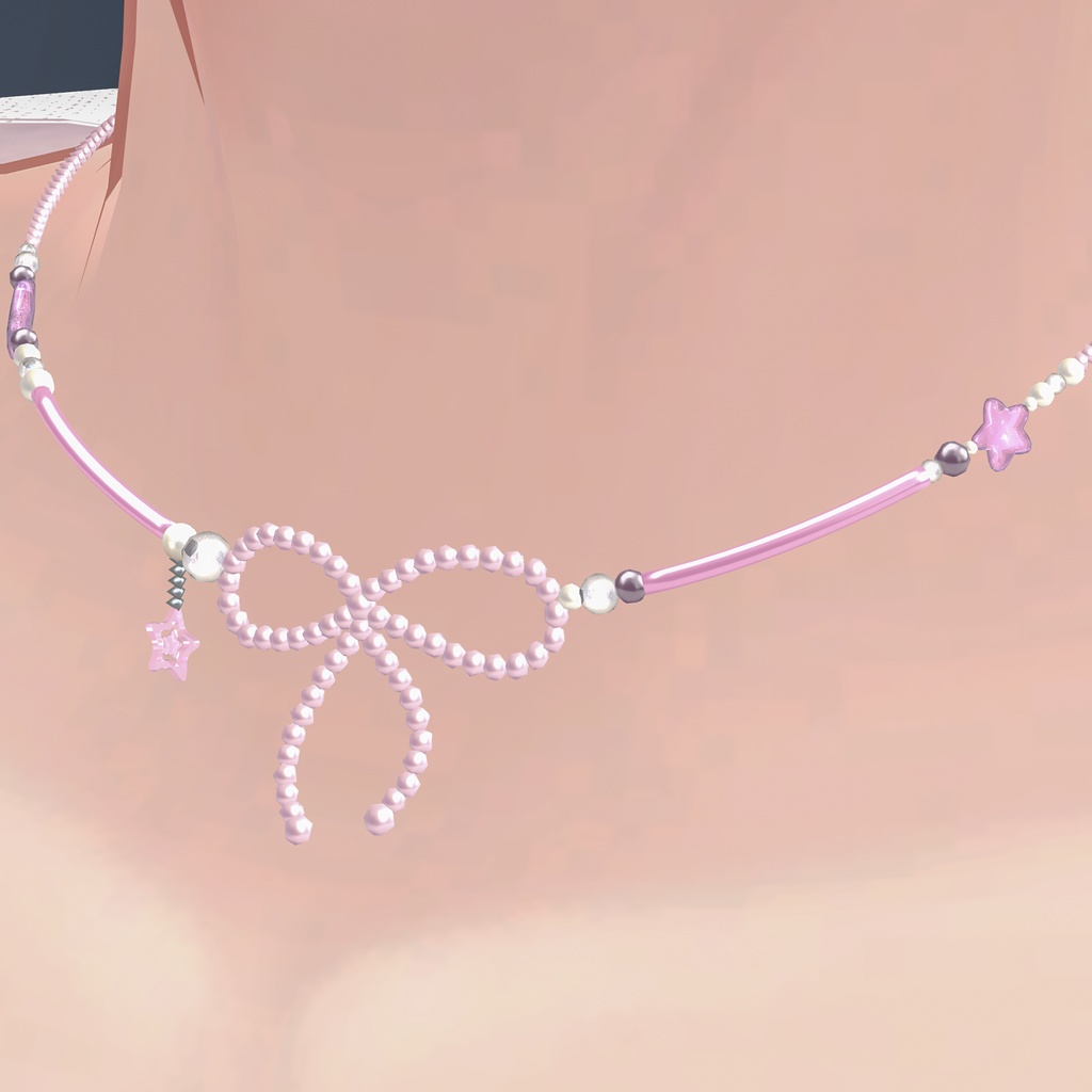 「無料有🎀リボンビーズネックレス【全色セット200円】」