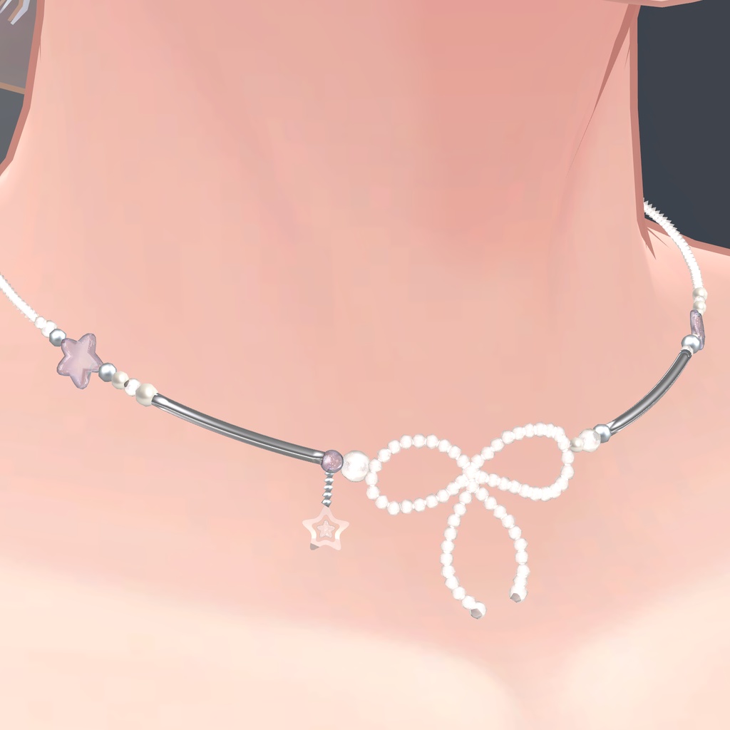 「無料有🎀リボンビーズネックレス【全色セット200円】」