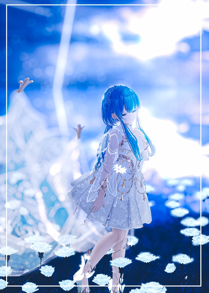 【透明】しずく硝子アクセサリー2点セット【VRChat】