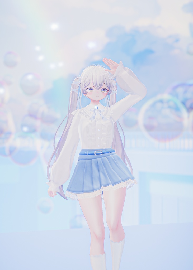 【透明】しずく硝子アクセサリー2点セット【VRChat】