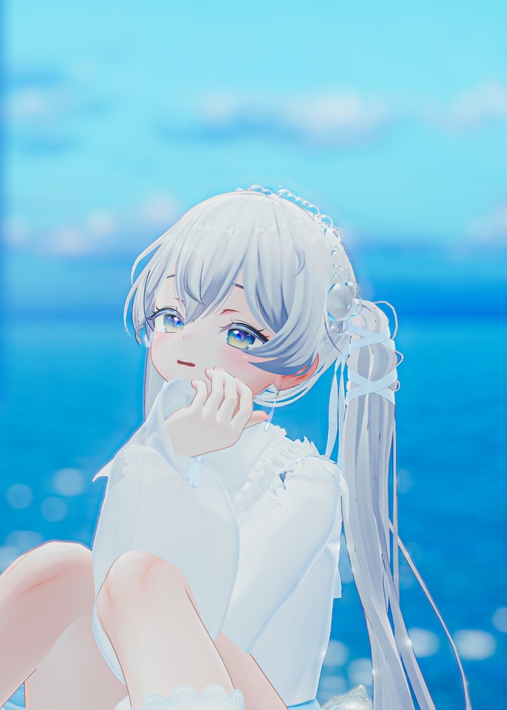 【透明】しずく硝子アクセサリー2点セット【VRChat】