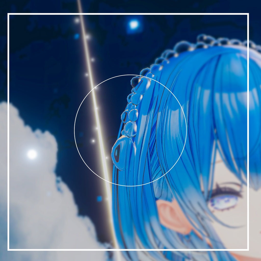 【透明】しずく硝子アクセサリー2点セット【VRChat】