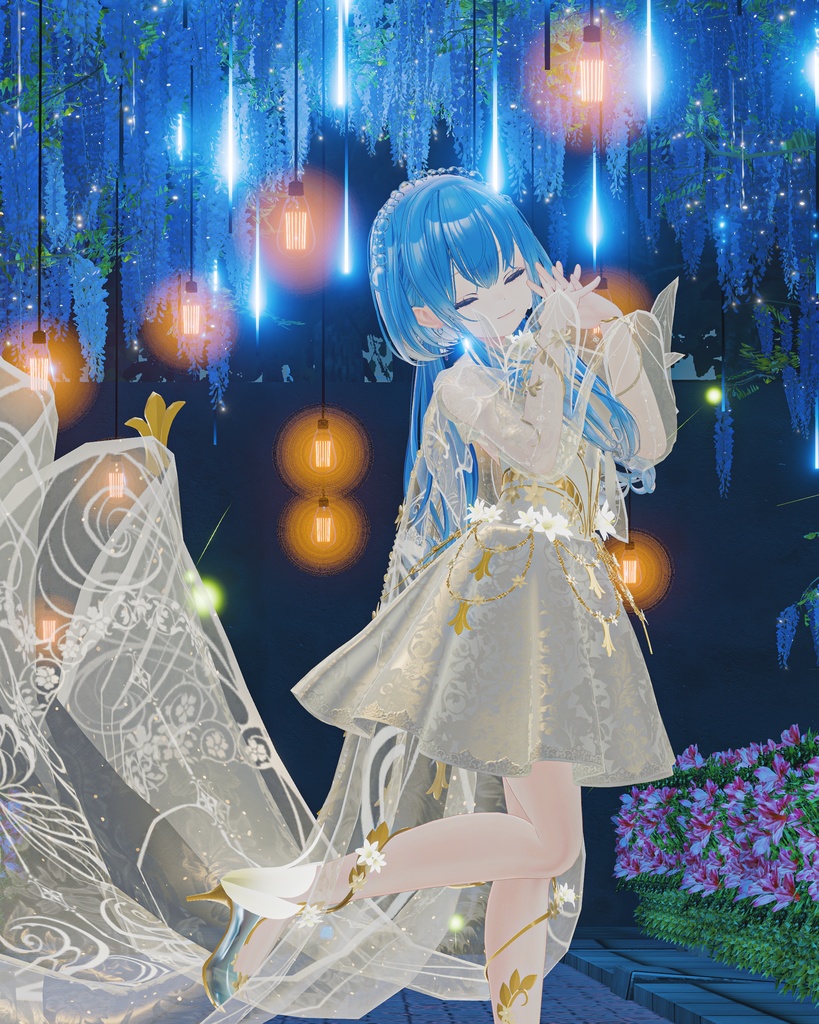 【透明】しずく硝子アクセサリー2点セット【VRChat】