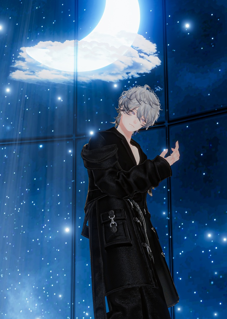 【透明】しずく硝子アクセサリー2点セット【VRChat】