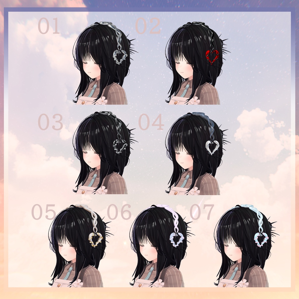 【全アバター/エルシオン対応】ゴシックカチューシャ【VRChat】