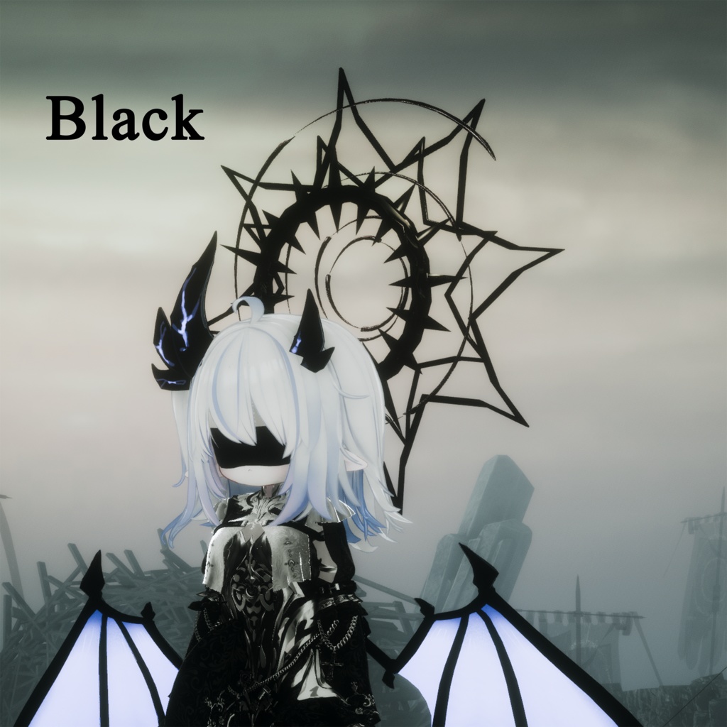 【ヒビキ/エク/イチゴ/エルシオン対応】Dark Halo+目隠し【VRchat】