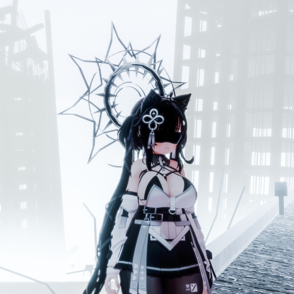 【ヒビキ/エク/イチゴ/エルシオン対応】Dark Halo+目隠し【VRchat】