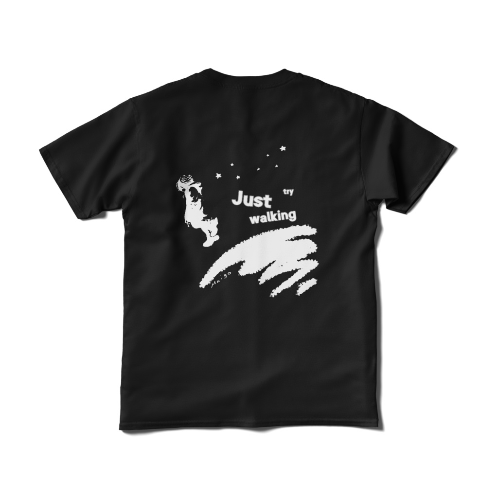 前後プリントTシャツ【ただ歩いてみる】-透明迷子