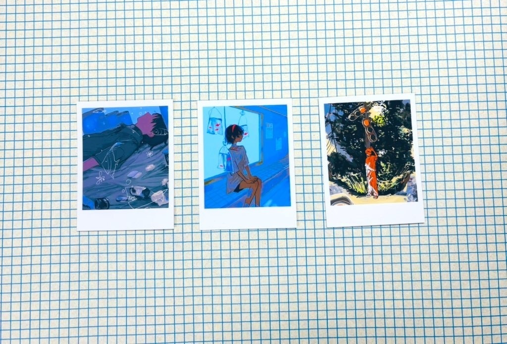 チェキ風ミニステッカー