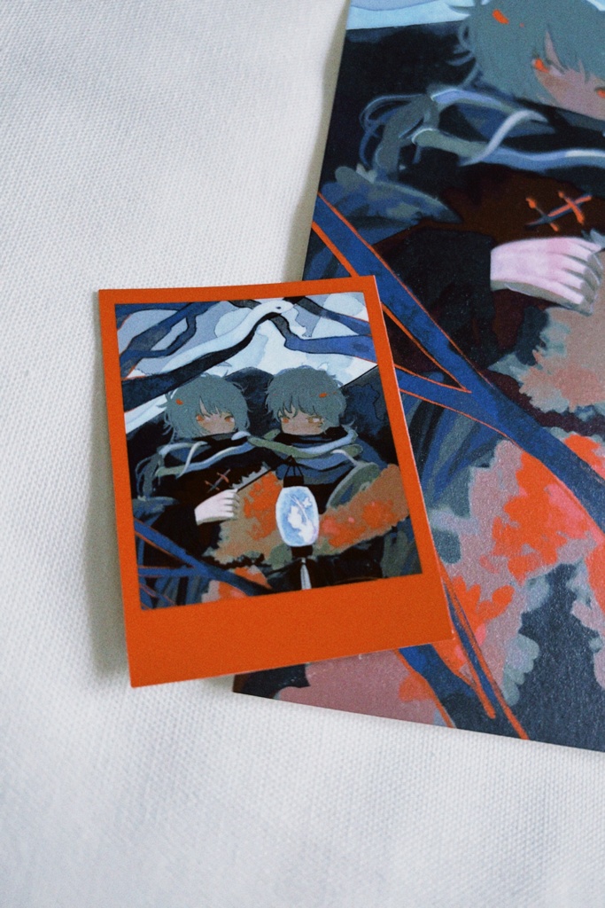 A5サイズ干支カード&チェキ風ステッカー(巳)