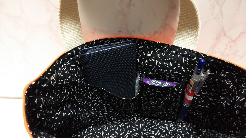 音楽家トートバッグ(ポケット・裏地付)