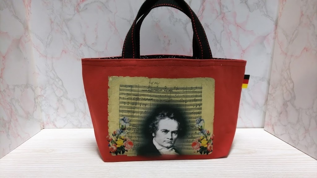 音楽家トートバッグ(ポケット・裏地付)