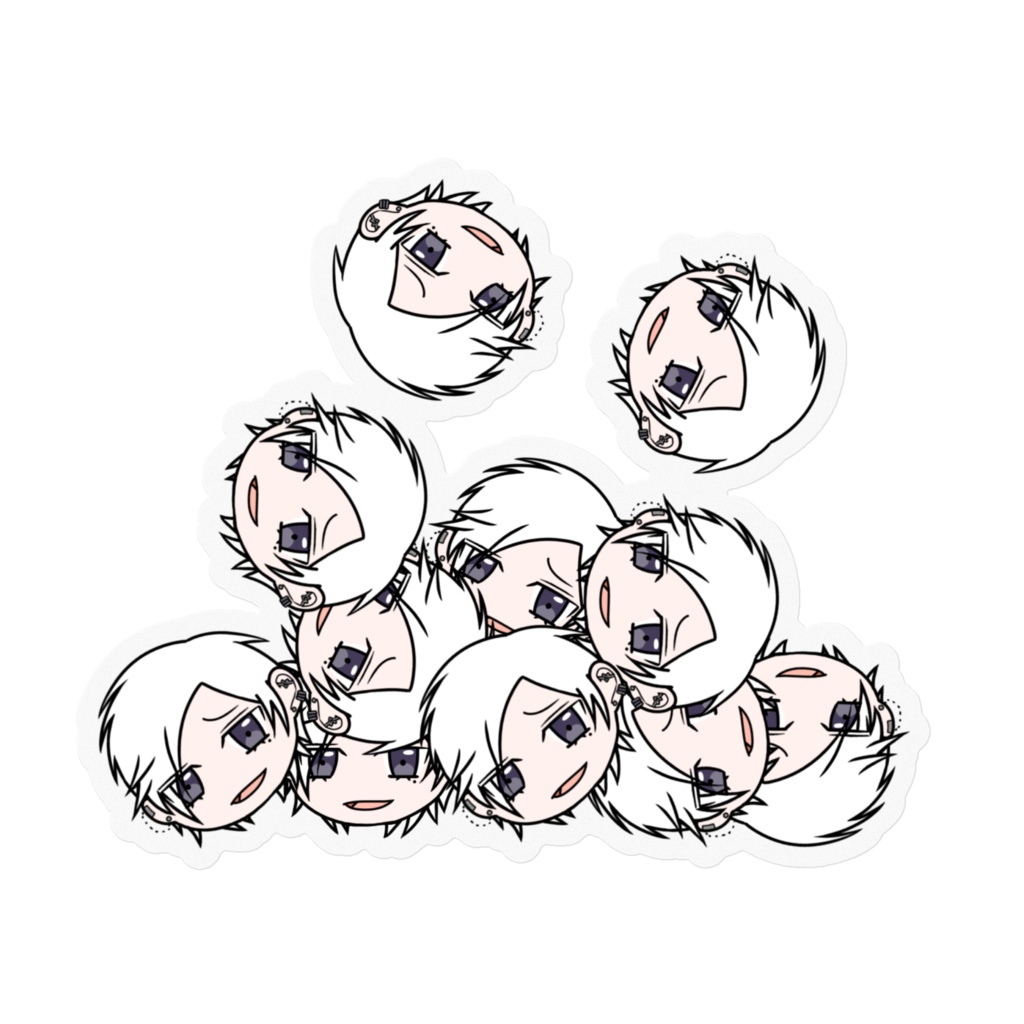 生首ステッカー（ごちゃぁ）