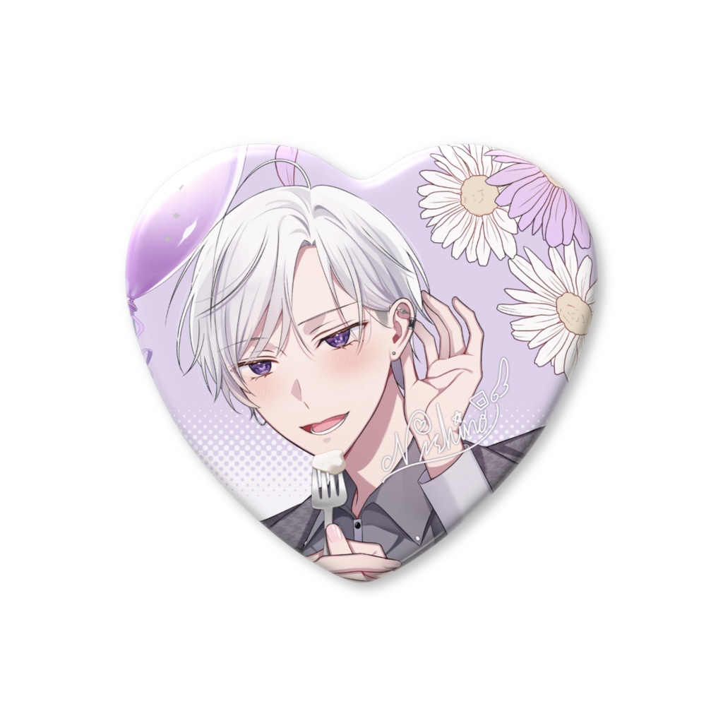 バースデーハート缶バッジ