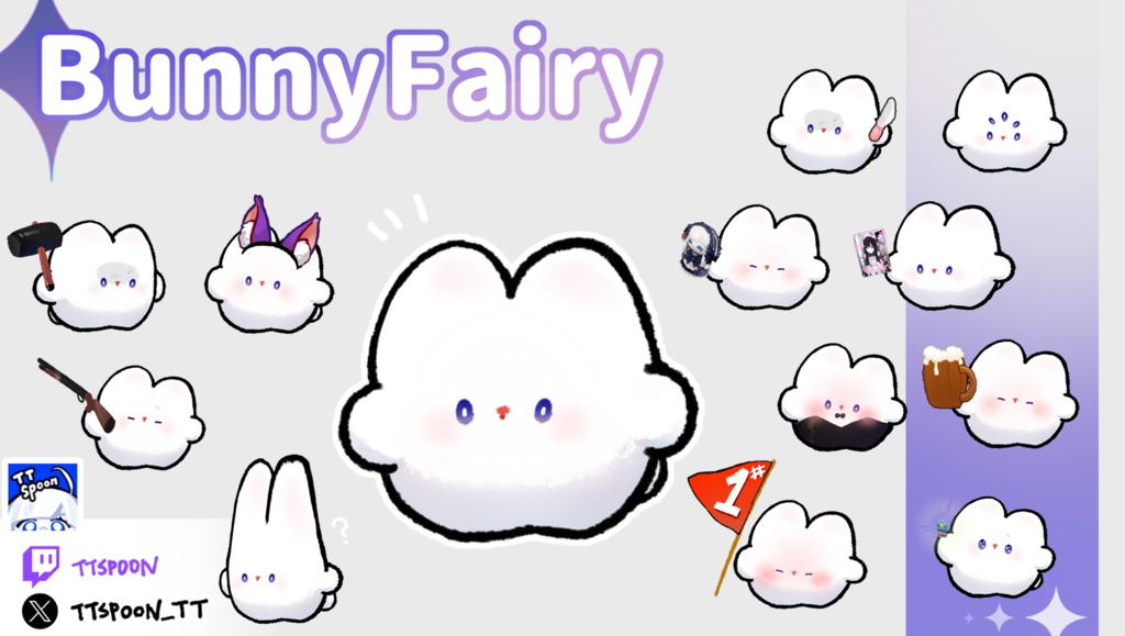 【Vts】 BunnyFairy | Vtuber pet ₍ᐢ .ᆺ. ᐢ₎ Fully rigged Live2D Avatar