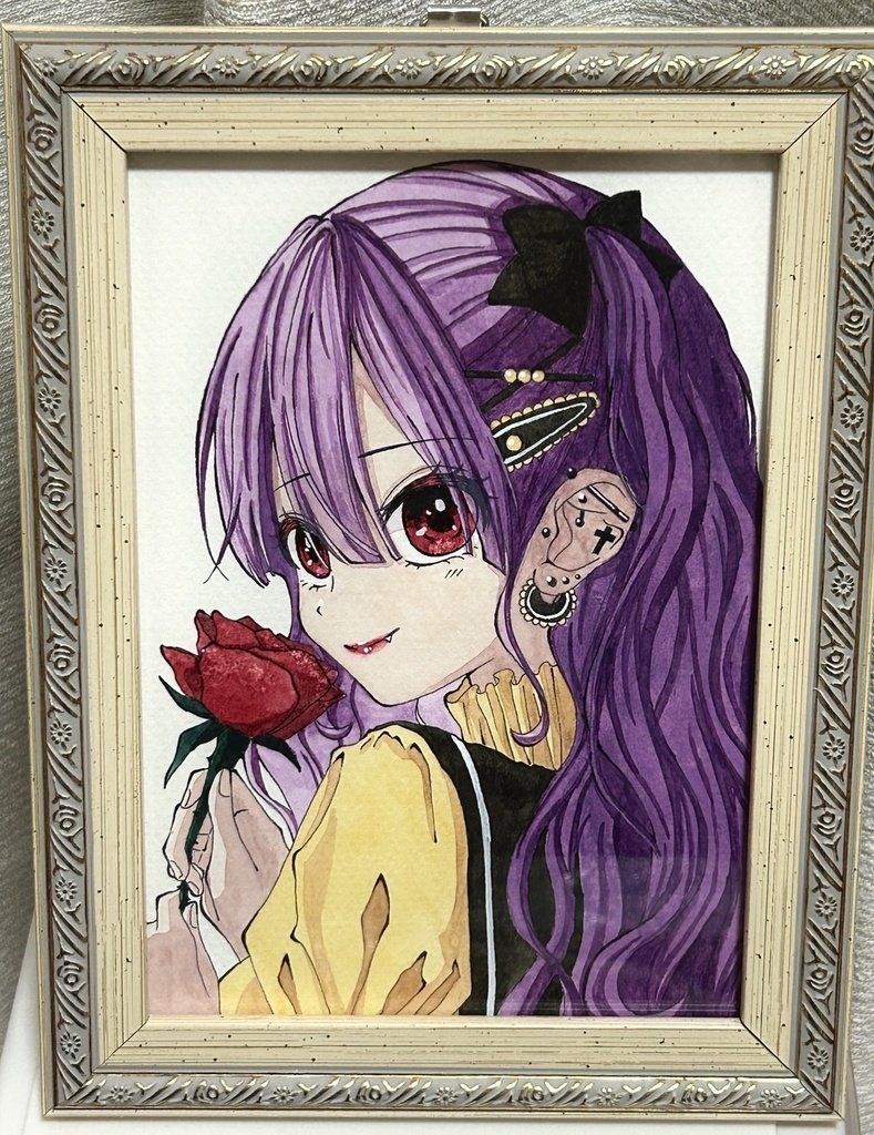 【原画】バラと少女