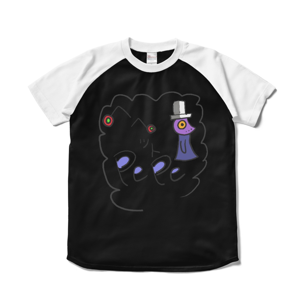 PepeTシャツ（暗黒面カラー：ラグランTシャツ）
