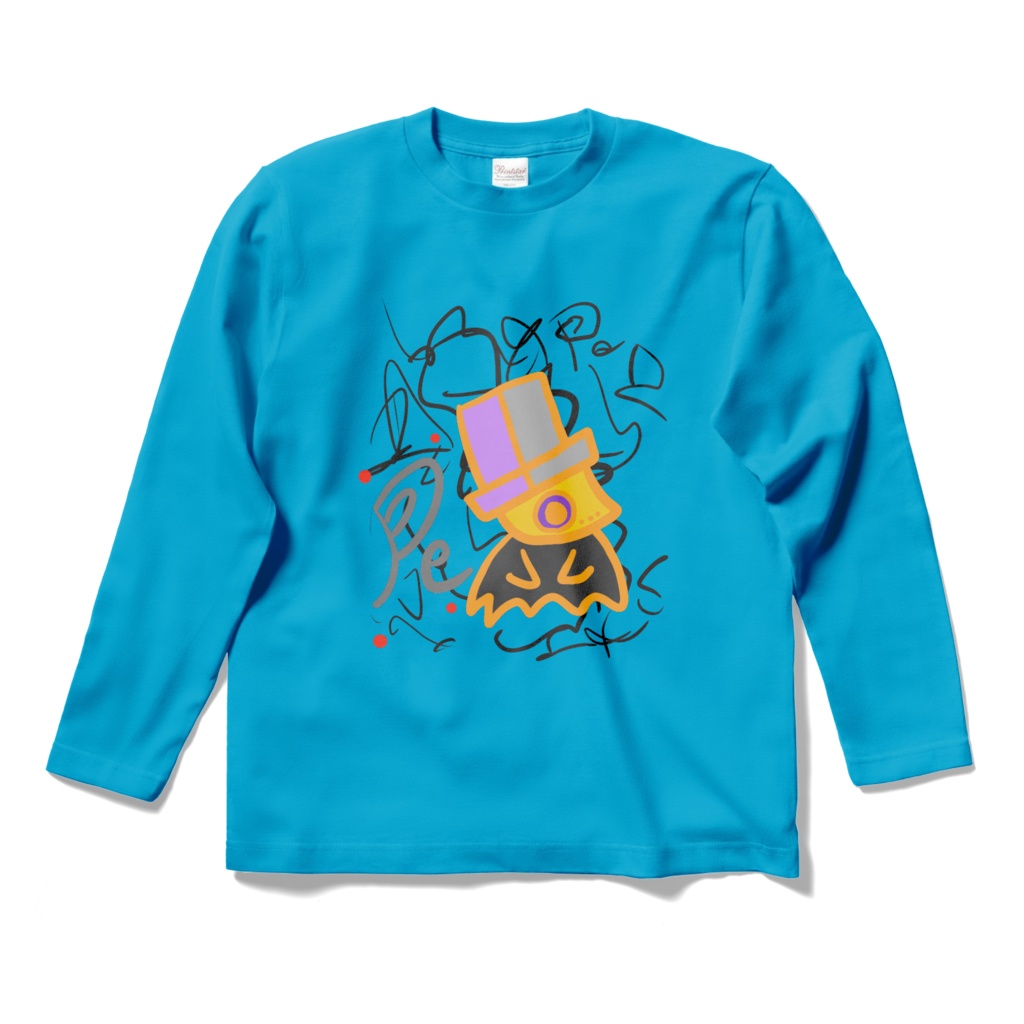 Pepeロングスリーブお洒落Tシャツ(蠢く文字)