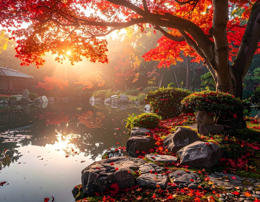 癒やしの秋・森と紅葉の背景素材10枚セット|幻想的な秋の自然|デジタル素材