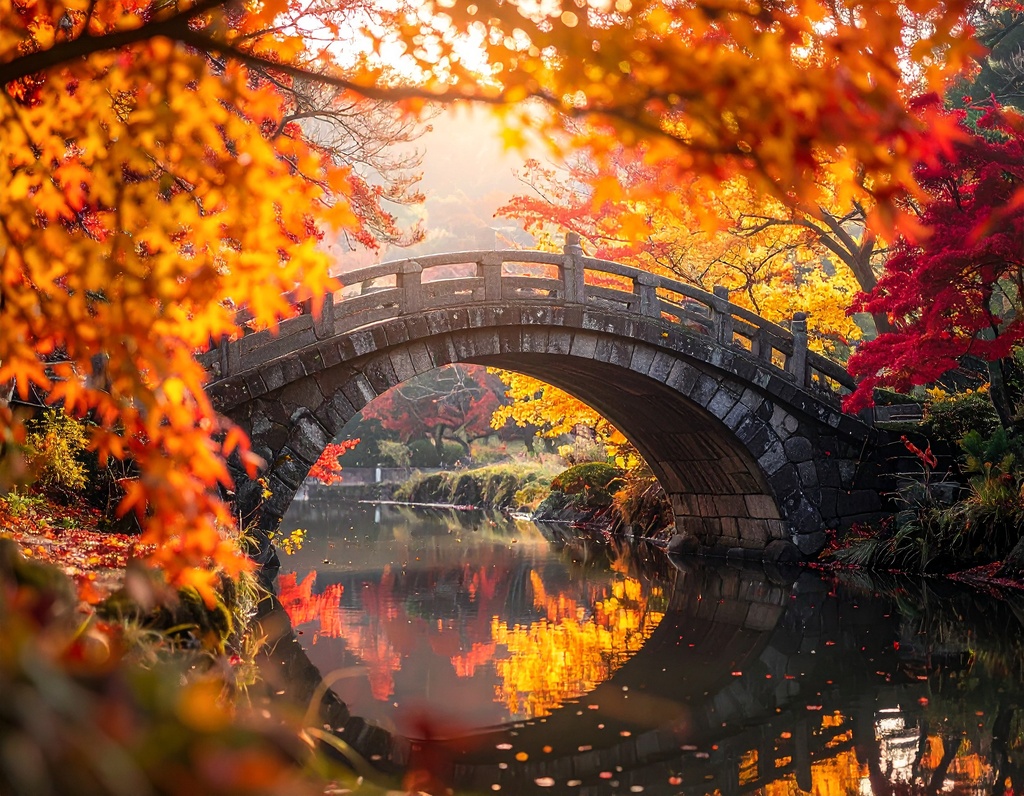 癒やしの秋・森と紅葉の背景素材10枚セット｜幻想的な秋の自然｜デジタル素材