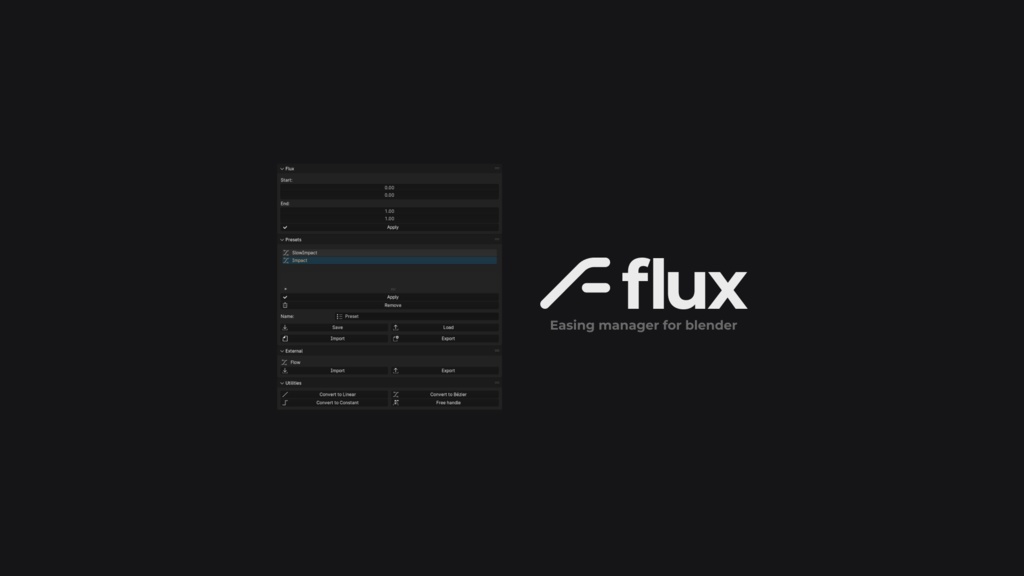 【Blenderアドオン】Flux - イージング管理アドオン