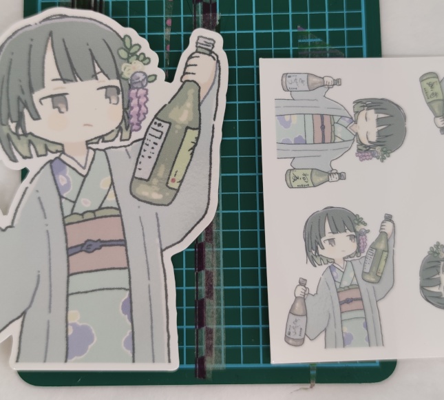 鈴川はな 藤着物 酒選び ステッカー