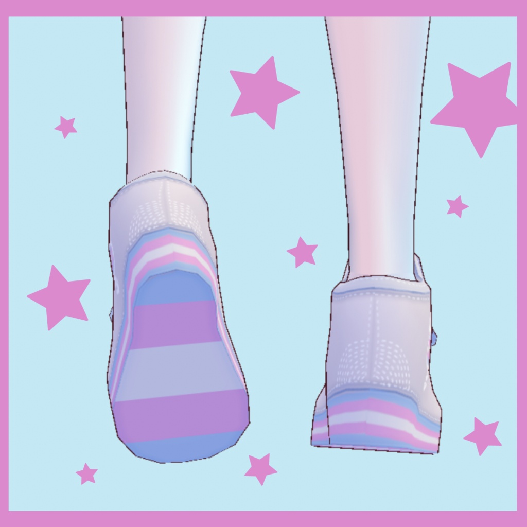 Vroid trans flag basketball shoes ( トランスジェンダー 旗 靴 )