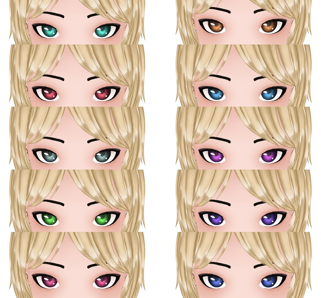 Eye Texture Pack - 10 Colors (VRoid)