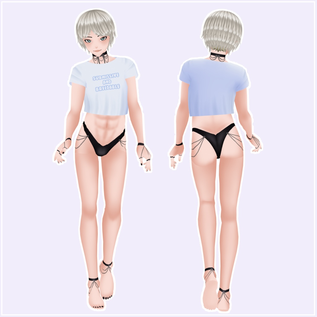 Submissive and Breedable Crop Tops (3 Colours and Variations) - VRoid