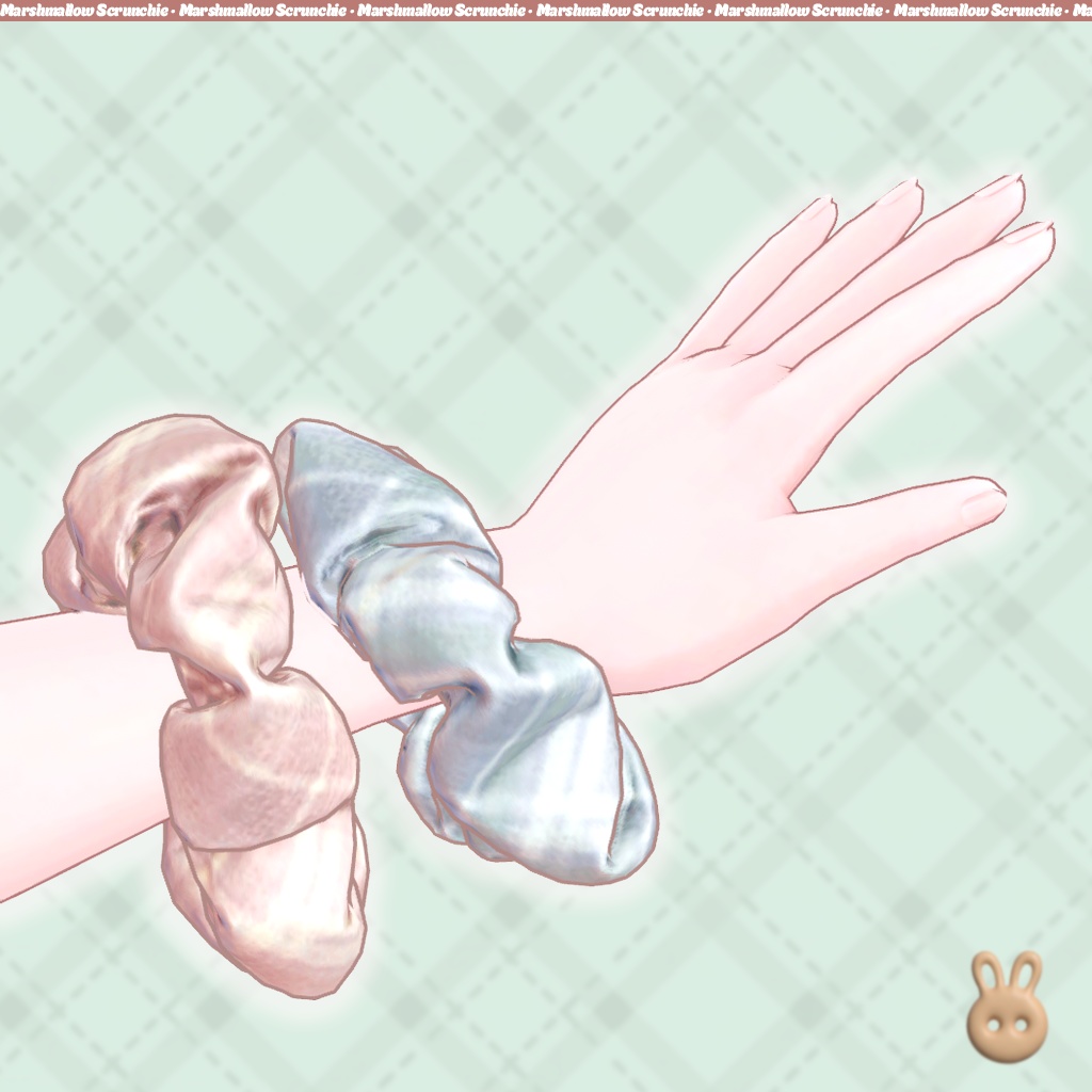 【VRC】ふわふわマシュマロシュシュ / 3D衣装小物 / ✨Marshmallow Scrunchie✨