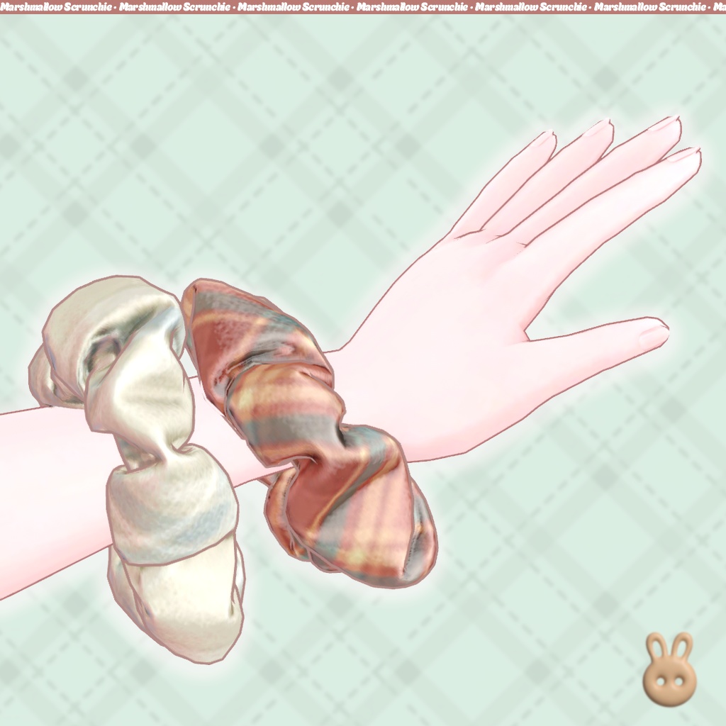 【VRC】ふわふわマシュマロシュシュ / 3D衣装小物 / ✨Marshmallow Scrunchie✨