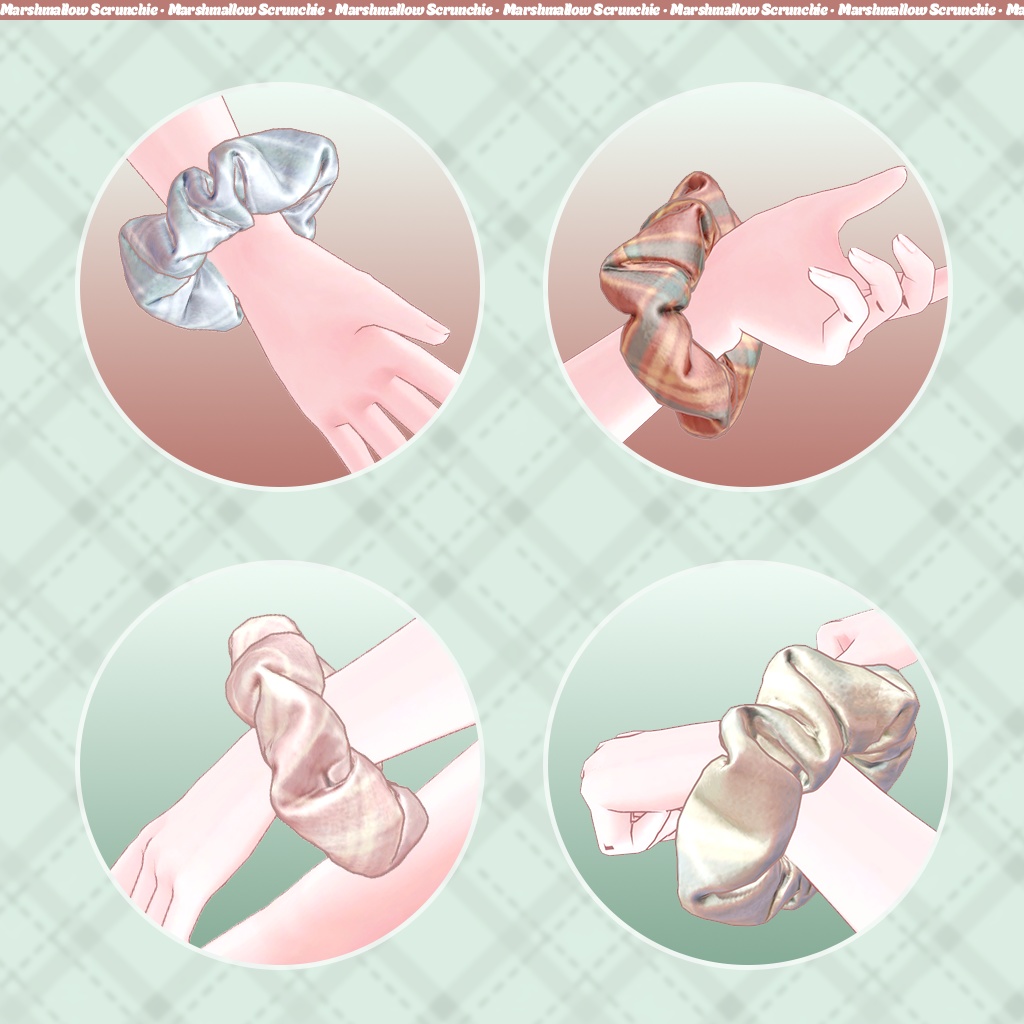 【VRC】ふわふわマシュマロシュシュ / 3D衣装小物 / ✨Marshmallow Scrunchie✨