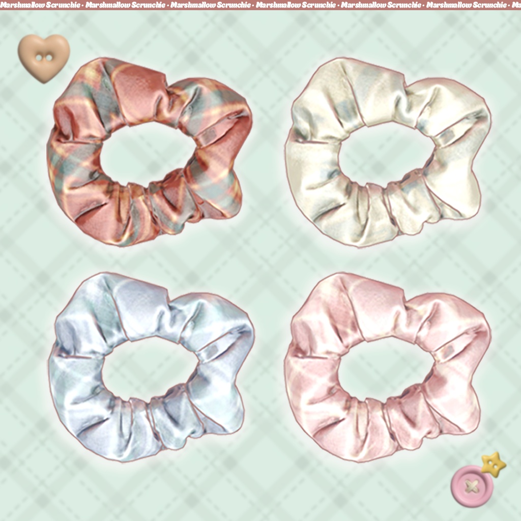 【VRC】ふわふわマシュマロシュシュ / 3D衣装小物 / ✨Marshmallow Scrunchie✨