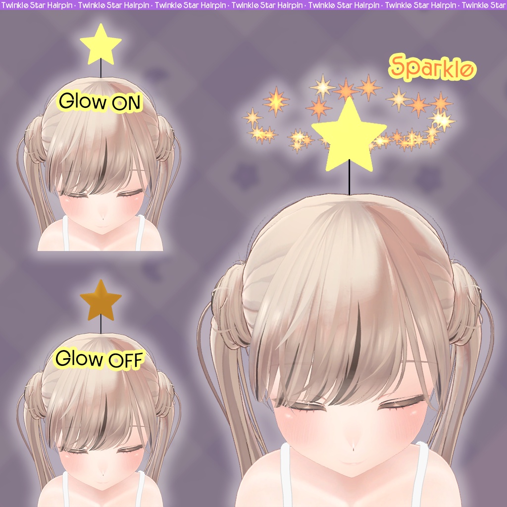 【無料】夜空セット② きらきら星ピン / Twinkle Star Hairpin⭐✨