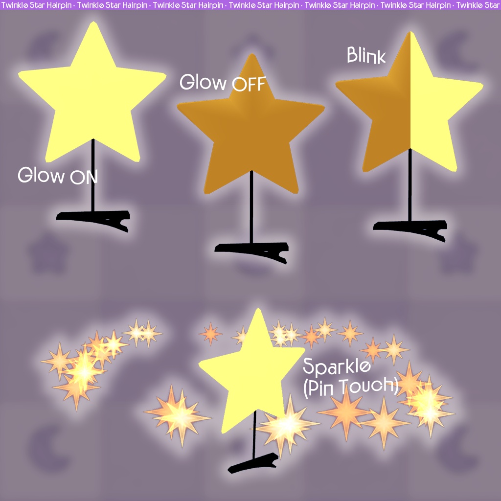 【無料】夜空セット② きらきら星ピン / Twinkle Star Hairpin⭐✨